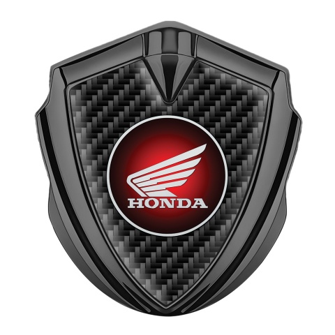 Honda Emblem Aufkleber Autozubehor Graphit Tonfarbe mit Schwarz Kohlenstoff Hintergrund und Rundes Logo