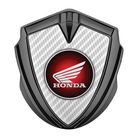 Honda Emblem Logo Schriftzug Aufkleber Graphit Tonfarbe mit Weiss carbon und Runde Logo