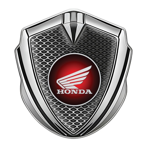 Honda Emblem Aufkleber Autozubehor Silbertonfarbe mit Industrienetz Basis Stil und Wings Logo