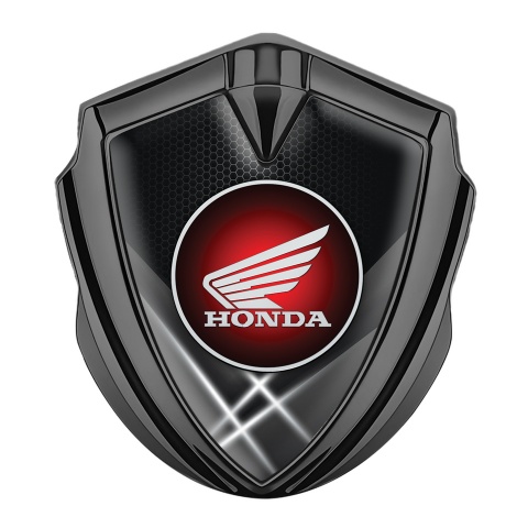 Honda Seitenflugel Emblem Aufkleber Graphit Tonfarbe mit Lichteffekt der Hintergrund und Wings Logo