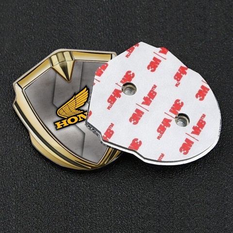 Honda Emblem Abzeichen Goldtonfarbe mit Grobe Legierungsschablone Design