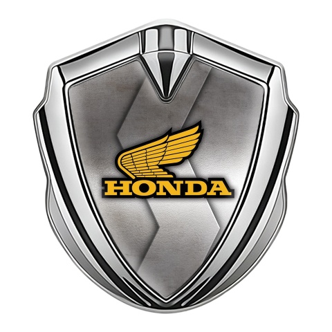 Honda Emblem Abzeichen Silbertonfarbe mit Grobe Legierungsschablone Design