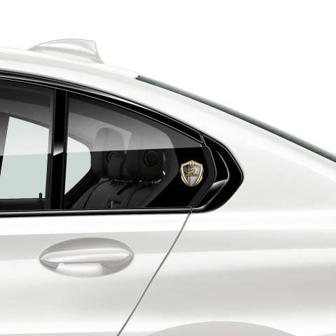 Honda Emblem Abzeichen Goldtonfarbe mit Uberlappende Teller Design und Gelb Logo