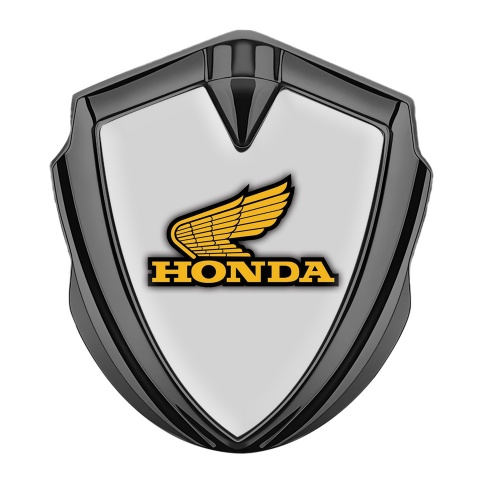 Honda Metal Emblem Self Adhesive Graphite Moon Grey Orange Edition