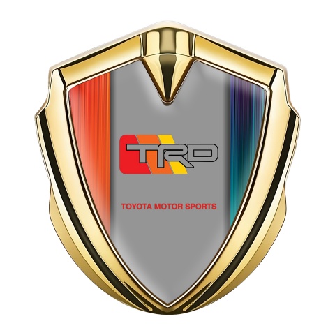Toyota TRD Emblem Auto Zeichen Goldtonfarbe mit Farbbasis und Grau Logo Panel