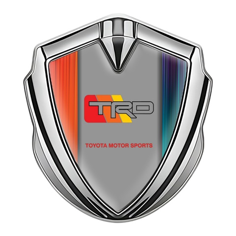 Toyota TRD Emblem Auto Zeichen Silbertonfarbe mit Farbbasis und Grau Logo Panel