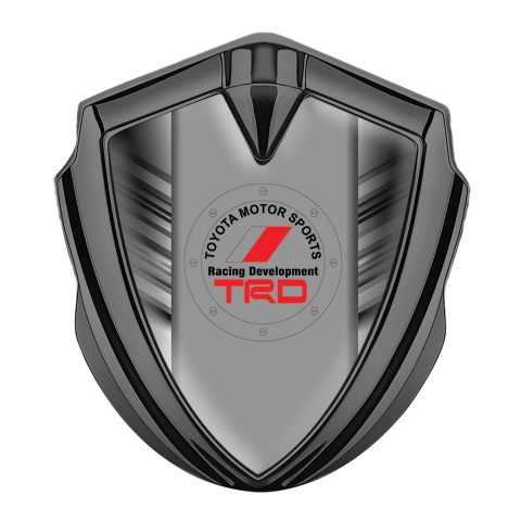 Toyota Emblem Auto Zeichen Graphit Tonfarbe mit Graue Kratzer Design und TRD Logo