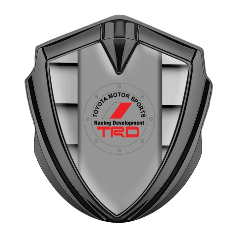 Toyota Seitenflugel Emblem Aufkleber Graphit Tonfarbe mit Blindeffekt Hintergrund und TRD Logo