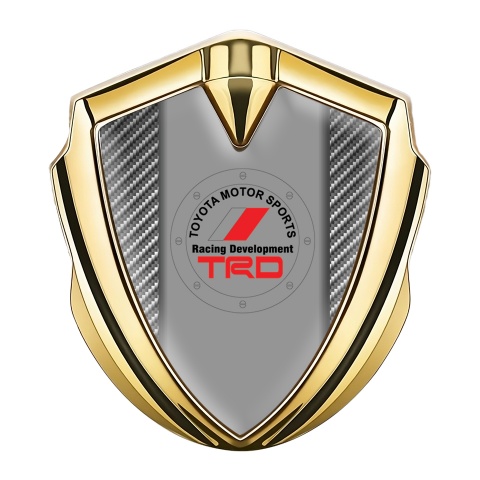 Toyota Emblem Aufkleber Autozubehor Goldtonfarbe mit Kohlenstoff Fundament und Rote TRD Logo