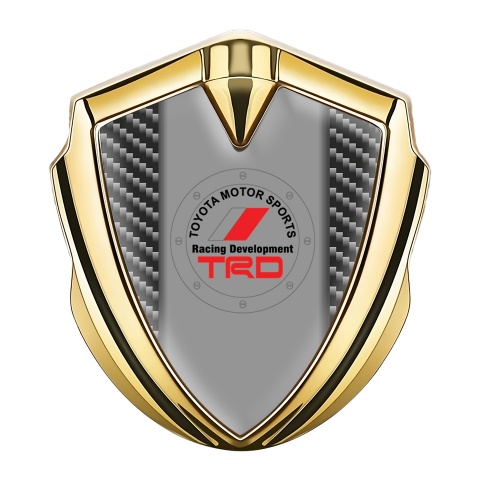 Toyota Seitenflugel Emblem Aufkleber Goldtonfarbe mit Dunkles Kohlenstoff Design und TRD Logo