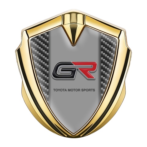 Toyota GR Seitenflugel Emblem Aufkleber Goldtonfarbe mit Dunkles Carbon Version Und Sport Logo