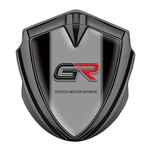 Toyota GR Emblem Logo Schriftzug Aufkleber Graphit Tonfarbe mit Schwarz Version Basis und Sport Logo