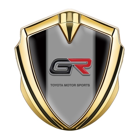 Toyota GR Emblem Logo Schriftzug Aufkleber Goldtonfarbe mit Schwarz Version Basis und Sport Logo