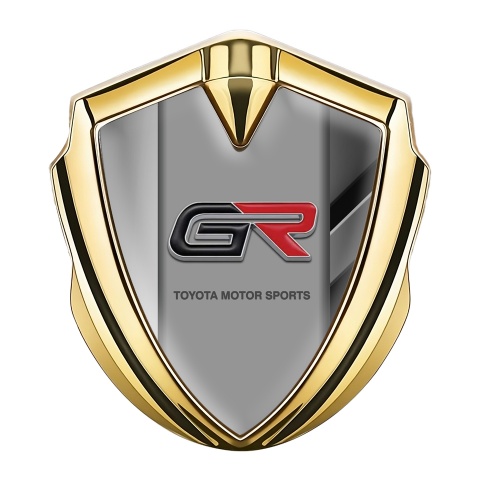 Toyota GR Selbstklebendes Metallaufkleber Emblem Goldtonfarbe mit Gemischte Ornamente Stil