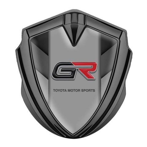 Toyota GR Emblem Logo Schriftzug Aufkleber Graphit Tonfarbe mit V Form Elemente stil Basis
