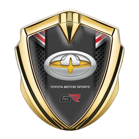 Toyota GR Emblem Aufkleber Autozubehor Goldtonfarbe 3D Design Und Gelb Motiv Logo