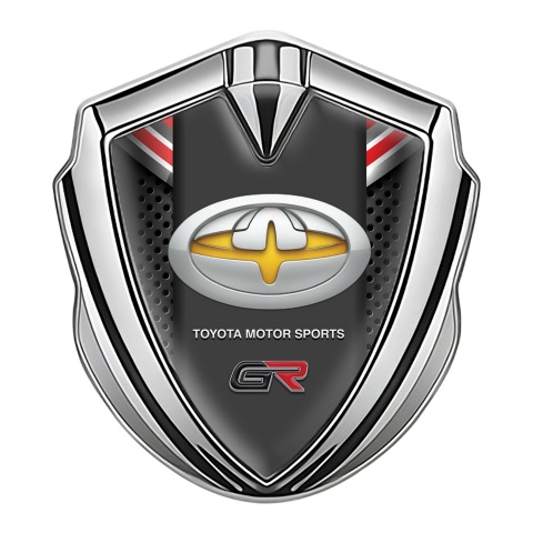 Toyota GR Emblem Aufkleber Autozubehor Silbertonfarbe 3D Design Und Gelb Motiv Logo