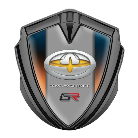 Toyota Gr Emblem Aufkleber Autozubehor Graphit Tonfarbe mit Orange Blau Basis und Gelb motiv Logo