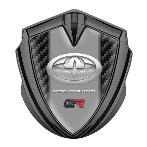 Toyota GR Selbstklebendes Metallaufkleber Emblem Graphit Tonfarbe mit Schwarz Kohlenstoff Auflage