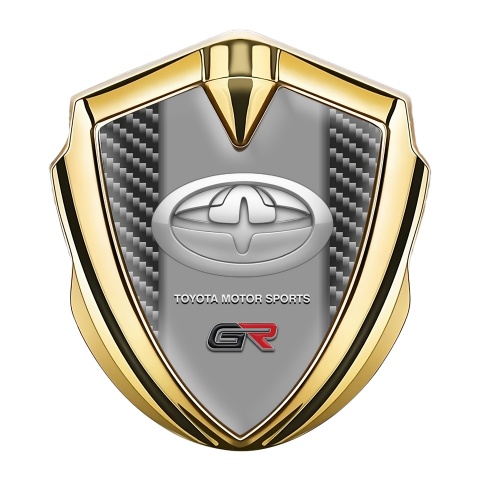 Toyota Gr Emblem Abzeichen Goldtonfarbe mit Dunkles Kohlenstoff Stil