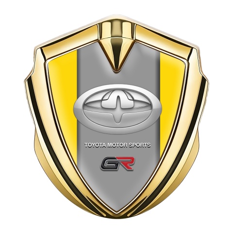 Toyota GR Emblem Aufkleber Autozubehor Goldtonfarbe mit Gelb Basis Version