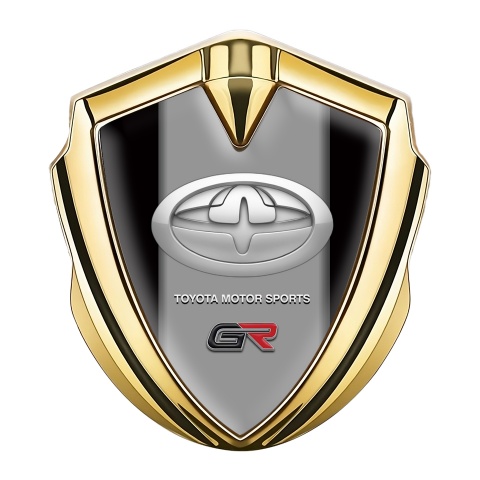 Toyota GR Emblem Logo Schriftzug Aufkleber Goldtonfarbe mit Schwarz Basis Version