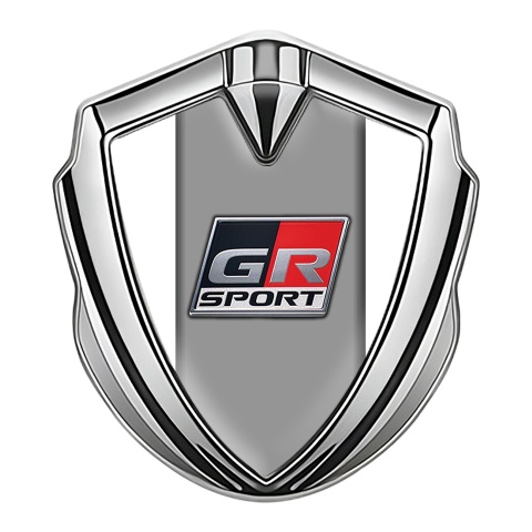Toyota GR Emblem Abzeichen Silbertonfarbe mit Weiss Version und Sport Logo