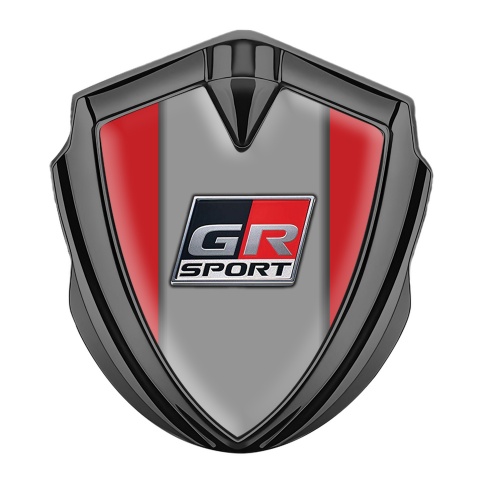 Toyota GR Abzeichen selbstklebend Graphit Tonfarbe Rote Version Mit Sport Logo