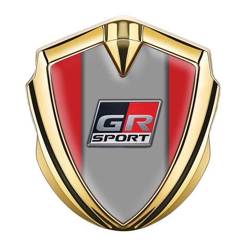 Toyota GR Abzeichen selbstklebend Goldtonfarbe Rote Version Mit Sport Logo