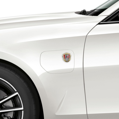 Toyota GR Abzeichen selbstklebend Goldtonfarbe Rote Version Mit Sport Logo