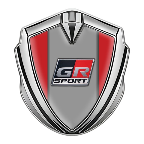 Toyota GR Abzeichen selbstklebend Silbertonfarbe Rote Version Mit Sport Logo