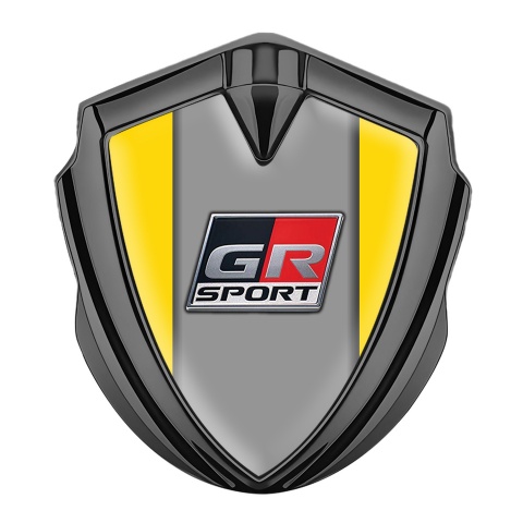 Toyota GR Emblem Auto Zeichen Graphit Tonfarbe Gelb Version mit Sport Logo Stil