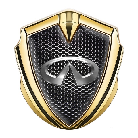 Infiniti Selbstklebendes Metallaufkleber Emblem Goldtonfarbe mit Perforierter Stahl Effekt
