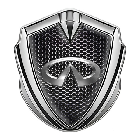 Infiniti Selbstklebendes Metallaufkleber Emblem Silbertonfarbe mit Perforierter Stahl Effekt