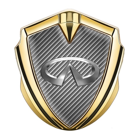 Infiniti Seitenflugel Emblem Aufkleber Goldtonfarbe mit Hell Carbon und Grau Logo