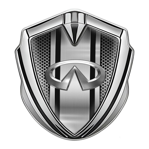 Infiniti Emblem Abzeichen Silbertonfarbe mit Leichtes Gitternetz Basis und Metall Panel Logo