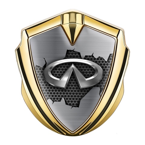 Infiniti Emblem Aufkleber Autozubehor Goldtonfarbe mit Zerrissener Effekt auf der Basis