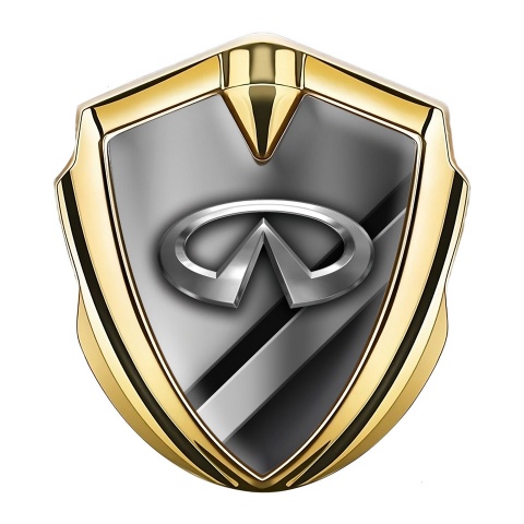 Infiniti Emblem Auto Zeichen Goldtonfarbe mit Diagonaler Metallic Effekt