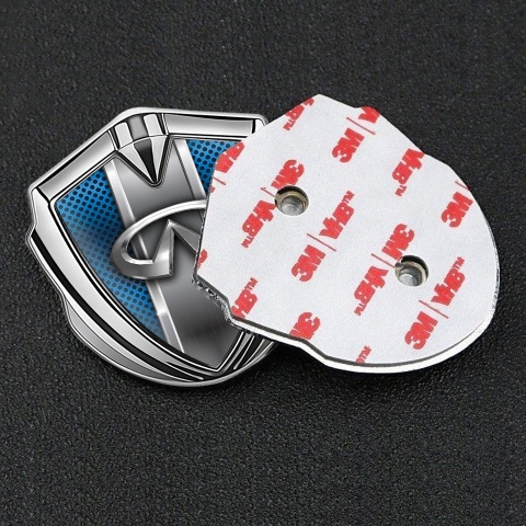 Infiniti Emblem Aufkleber Autozubehor Silbertonfarbe mit Blaues Gitter und Metall Logo Panel