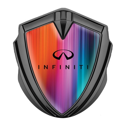 Infiniti Metal 3D Domed Emblem Graphite Color Gradient Black Logo Edition