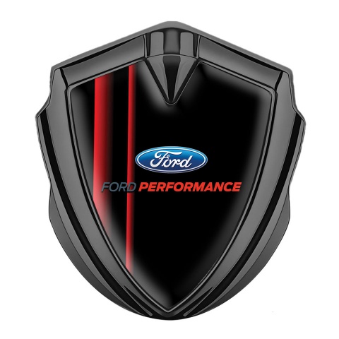 Ford Performance Emblem Auto Zeichen Graphit Tonfarbe Schwarze Basis mit roten Details