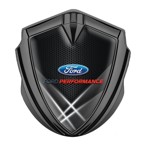 Ford Emblem Logo Schriftzug Aufkleber Graphit Tonfarbe mit Weiss Lichter Effekt Performance Auflage