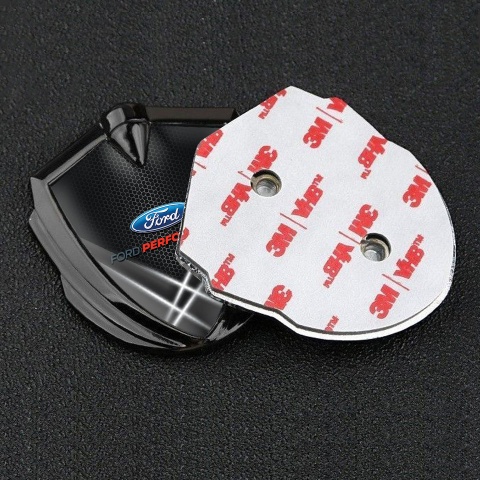 Ford Emblem Logo Schriftzug Aufkleber Graphit Tonfarbe mit Weiss Lichter Effekt Performance Auflage