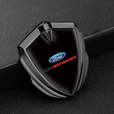 Ford Emblem Abzeichen Graphit Tonfarbe mit Schwarz Basis Peformance Stil