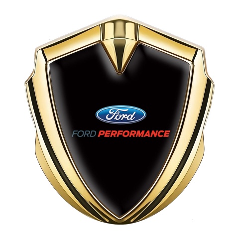 Ford Emblem Abzeichen Goldtonfarbe mit Schwarz Basis Peformance Stil