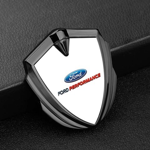 Ford Abzeichen selbstklebend Graphit Tonfarbe mit Weiss Huntergrund Performance Stil