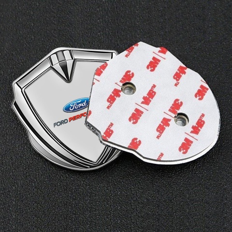 Ford Emblem Aufkleber Autozubehor Silbertonfarbe mit Grau Basis und Performance Logo