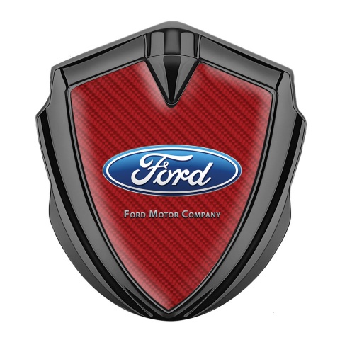 Ford Selbstklebendes Metallaufkleber Emblem Graphit Tonfarbe mit Rote Kohlenstoff design Klassisch Logo