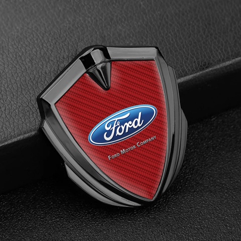 Ford Selbstklebendes Metallaufkleber Emblem Graphit Tonfarbe mit Rote Kohlenstoff design Klassisch Logo