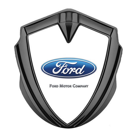 Ford Emblem Auto Zeichen Graphit Tonfarbe mit Weiss hintergrund und Klassisch logo Stil